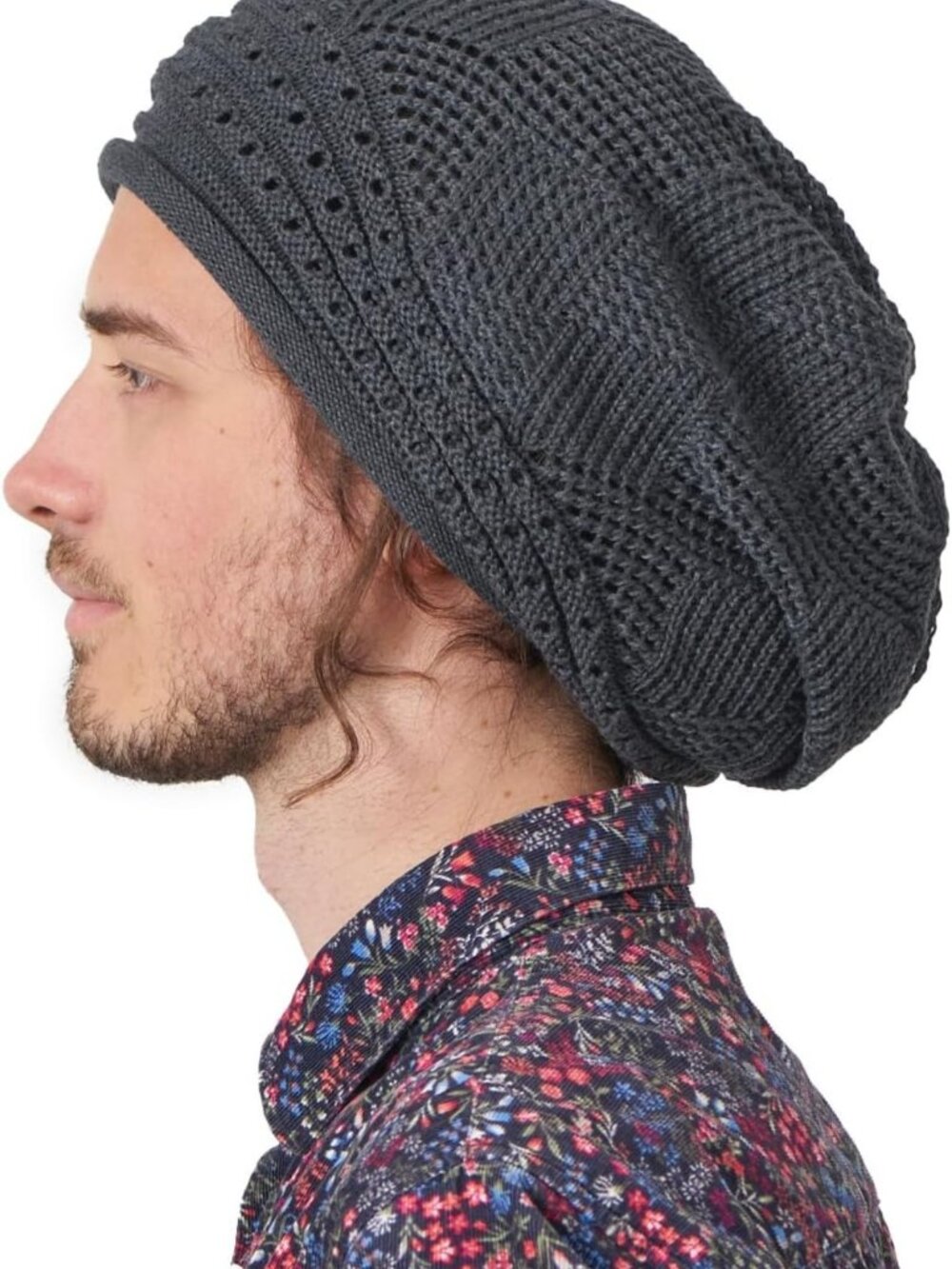 Oversized Slouchy Crochet Beanie Hat for Women & Men, Rasta Tam for Locs